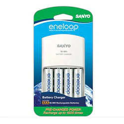 Eneloop AA 4-pk Rechargeable Batteries Kit w/ Charger (8064) - Image 2