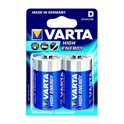 PRO VARTA BATTERY D-CELL HIGH ENERGY 2-PACK