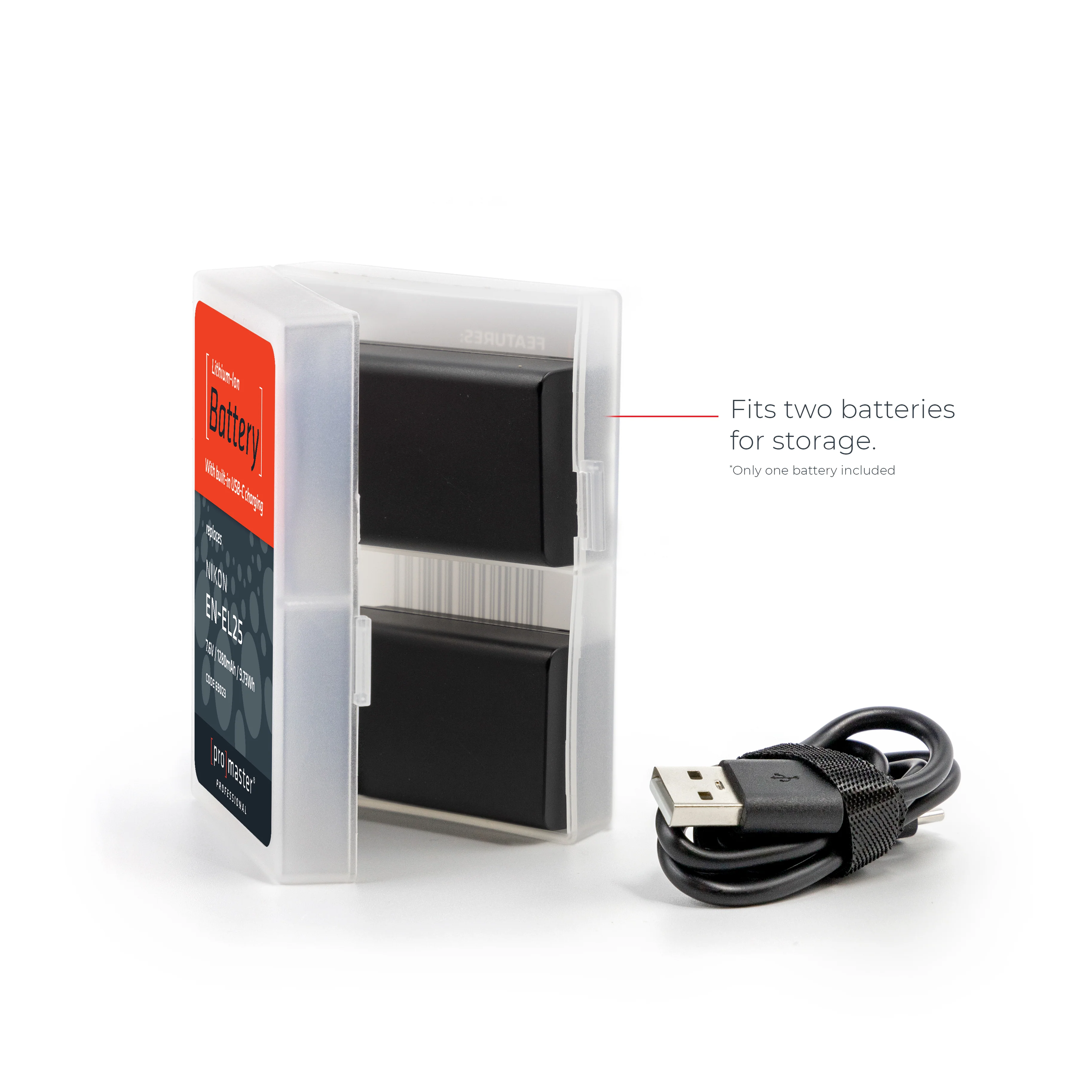PRO Li-ion Battery for Nikon EN-EL25 with USB-C Charging (69023) - Image 2